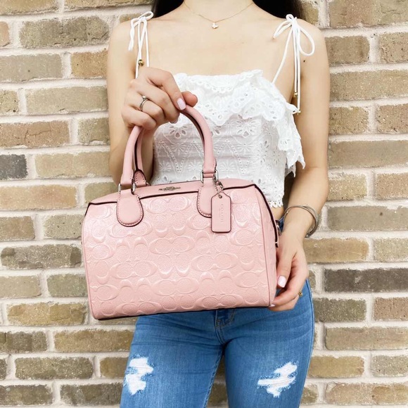 👜💕Coach Satchel Crossbody pink logo - Picture 5 of 6